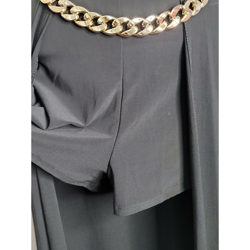 JASMINE‎ Womens Black Dress Front Slit Flowy Romper Style Small NEW - Picture 4 of 8